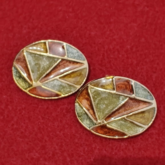 Vintage signed Musi enameled shoe clips - Picture 6 of 8